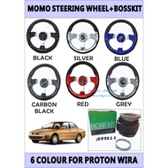 SPORT STEERING WHEEL MOMO 13 INCH + BOSSKIT FOR PROTON WIRA