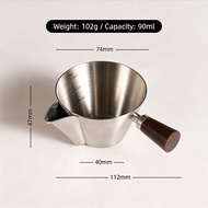Mishilei Stainless Steel Espresso Cups Espresso Extraction Filter Cup Espresso Shot Cup Walnut Wood