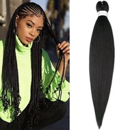 Pre stretched woven hair extension 26 inch knot free box braid professional synthetic crochet woven 