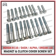 HONDA W110 / DASH / ALPHA / EX5 DREAM110 - Magnet & Clutch Cover Screw Set