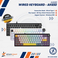 Ajazz AK650 AK-650 Mechanical Keyboard Wired Connection RGB