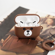 Airpods Pro Case Ốp Bảo Vệ Cho Airpods Pro 2/ Airpods Pro Hình Gấu Line Nâu