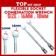 Flexible Socket Combination Wrench Spanner/Swivel-Socket Combination Wrench 13mm,15mm,16mm,18mm,19mm