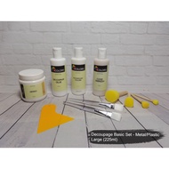 Decoupage Starter Pack, Background Colour, Decoupage Glue, Clear Varnish, Gesso, Brush, Scrapper