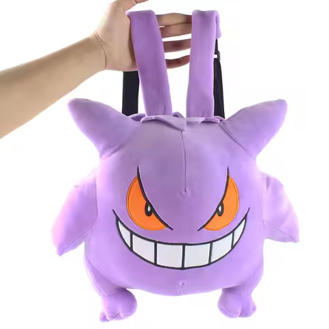 Cute Pokemon Backpack Kawaii Japanese Style Plush Bag Gengar Eevee Snorlax Backpack Schoolbag Cospla