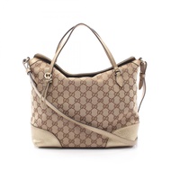 【二手】Gucci GUCCI Bree GG帆布雙肩包 353120 米色/金色帆布皮革 Bree 雙肩包 女士二手 B
