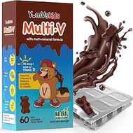 Yum-V MultiVitamins Chewables for Kids, Milk Chocolate (60 Ct); Daily Dietary Supplement w/Essential
