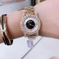 店家蕭邦 女裝珠寶手錶 女表 肖幫高級珠寶鑽石 L'HEURE DU DIAMANT 系列腕錶 石英機芯 羅馬貝