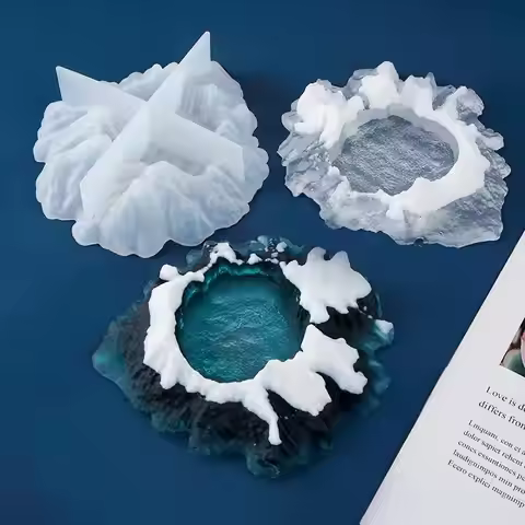 New Creative Crystal Epoxy Resin Ashtray Mold Ice Snow Mold Mountain Lake Silicone Mold DIY Clay Mol