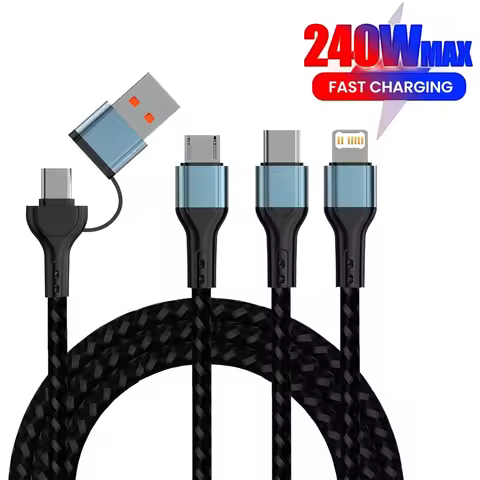 2-in-3 240W USB/Type-c To Type-c/Micro/L Super Fast Charging Data Cable 1.2M For iPhone 16 xiaomi An