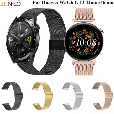 For Huawei Watch 3 GT2 GT3 Pro Metal Bracelet Stainless Steel Wristband Watch Band For Huawei Watch 