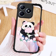 YBD Casing For Realme C53 Realme Note 70 70T Note 50 C51 C51S Narzo N53 Bouquet Panda Hard Acrylic T