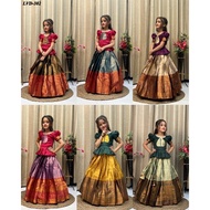 LVD-302~Kids Wear South Indian traditional Pattu Pavadai Cotton Silk Lehenga Choli  Traditional Patt
