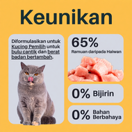 LeaH 8kg Hair and Skin Gemuk Makanan Kucing Tanpa Bijirin Grain Free Premium Dry Cat Food BSH 无谷猫粮