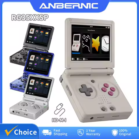 ANBERNIC RG35XXSP Portable Flip Retro Handheld Game Console 3.5 Inch IPS Screen Linux System 3300mAh