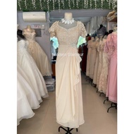 ELEGANT BLUSH PINK SIDE SWAG FORMAL DRESS for Weddings, Events, Ninang Gown, Mother of the Bride Gro