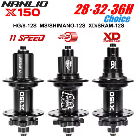 Nanlio X150 Mountain Bike Hubs 6 Pawls 150 Engagement Rear Hub HG MS XD 8-12 Speed 28 32 36 Holes No