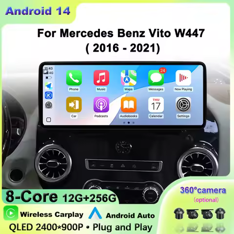 QLED 2400*900P For Mercedes Benz Vito W447 2016-2021 Wireless CarPlay Multimedia Display Touch Scree