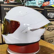 KBR TTC SOLID WHITE GLOSSY FULL FACE HELMET (HANDSOME PACKAGE)