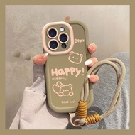 快乐小熊小米红米k80手机壳k70至尊版pro高级k60e女款k50软k40s套6/9 Happy Bear Xiaomi Redmi K80 Phone Case K70 Supreme Editi