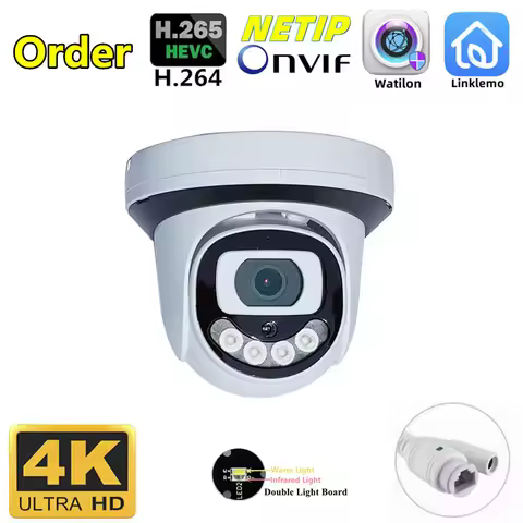 4K 8MP 5MP 4MP Dome Dual light IP Camera 48V POE DC12V Security CCTV Camera Audio Infrared Vision Wi