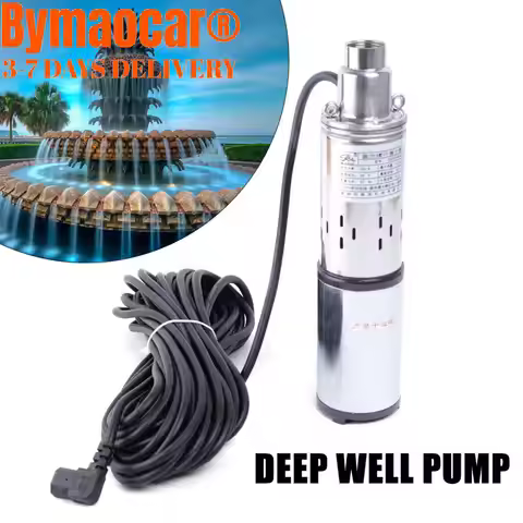 Deep Well Submersible Pump DC 48V 280W Electric Solar Powered Water 4.2 GPM Flow, 197ft Lift, Farm R