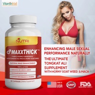 [FREE GIFT Maca 10s] MAXXTHICK with Tongkat Ali - 60 Capsules - Enhance Male Performance, Sex Drive &amp; Stamina