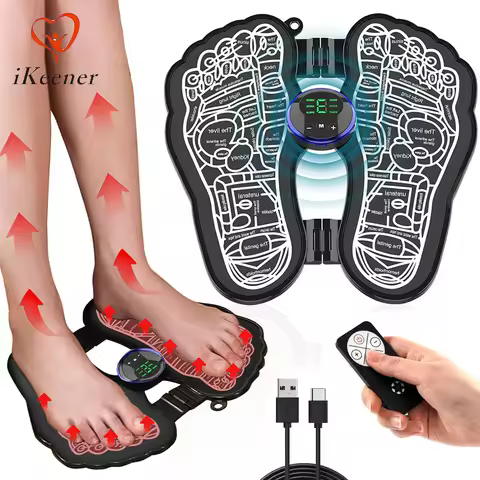 19 Levels 8 Modes Foot Massage Therapy Mat EMS Pulse Rechargeable Shiatsu Acupressure Foot Massager 