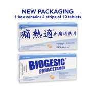 **NEW PACKAGING** Biogesic Paracetamol 500mg Tablet 20's/Box [Bundles of 4 Boxes or 6 Boxes]