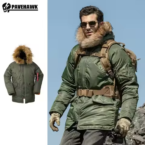 Winter Military Snowfield Parka Men 1.5kg Cold-proof N3b Cotton Army Overcoat Outdoor Tactical Thick