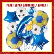 Number I Soccer Balloon Package Soccer Ball Birthday Decoration/