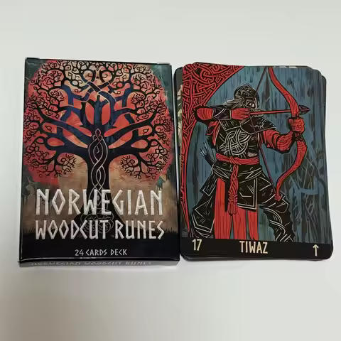 Norwegian Woodcut Runes Deck English 22pcs Board games runes series oracle deck