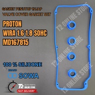 T2 PROTON WIRA 1.6, 1.8 SOHC 4G92 SILICONE VALVE COVER GASKET SET + PLUG SEAL MD167815 PENUTUP INJAP