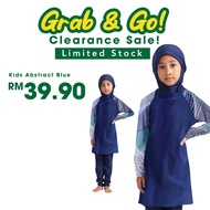 [🔥HOT SALE🔥] Mamakiddies Muslimah Kids Swimming Suit Girl Swimsuit Kids Long Sleeve Swimwear Baju Re