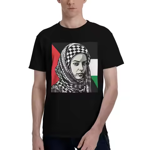 Streetwear T-Shirt Summer Palestine Hip Hop T-Shirts Palestinian Woman Keffiyeh Cotton Tshirt for Me