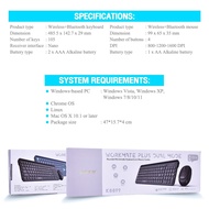Wireless Keyboard+Mouse 2.4G/BT5.0/BT3.0 OKER Model K8899 Function 2 Systems Bluetooth/Wireless