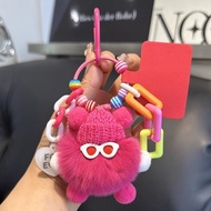 IN STOCK>Dopamine Briquette Monster Doll Pendant diy Keychain Cute Rex Rabbit Plush Doll Bag Backpac