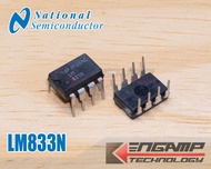 (1ตัว) [IC] LM833 N National Dual Audio OP-AMP ล็อตล่าสุดตัวพิมพ์สีขาว