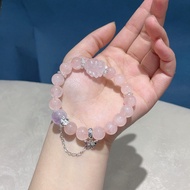 8.5 Five Elements Peach Blossom Pink Crystal Madagascar Crystal Nine-Tailed Fox Fox Bracelet Bracele