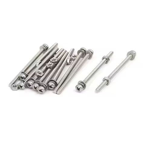 Uxcell 12/20/25 Sets M3 Screws Bolts and Nuts 304 Stainless Steel Phillips Pan Head Bolt Screw Nut w