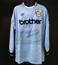原年  (純 分享 及 等人 徵收)  Manchester City 曼城 1993/95 英超 主場 長袖 落場 球員版 更衣室版 球衣 波衫 #8