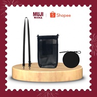 [MUJI ONLINE BUNDLE SET] Mesh Smartphone Pouch & Strap with Hook Set - Black