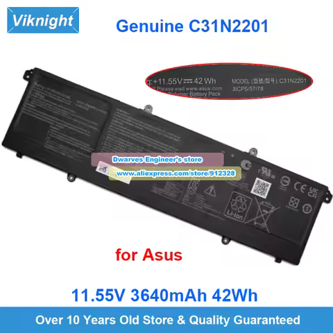 Genuine C31N2201 Battery 11.55V 3640mAh 42Wh for Vivobook 16 M1605YA X1605PA X1605ZA 15 F1504ZA X150