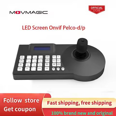 MOVMAGIC Camera Joystick Controller 4D LCD Screen RS485 Onvif Pelco-d Pelco-p PTZ Controller for Bro