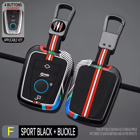 4 Bottons Racing Style Metal Car Key Case Fob Cover for BMW I3 I8 Series Keychain Car Accessories