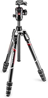 Manfrotto MKBFRTC4GT-BHUS Befree Advanced Travel Tripod, Twist Lock with Ball Head for Canon, Nikon, Sony, DSLR, CSC, Mirrorless, Up to 12 kg, Lightweight with Tripod Bag, Carbon, Black, Black/Silver