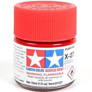 TAMIYA 81527 Model Consumables Water-Based Paint X-27 Bright Transparent Red 10ml Ten Thousand Years