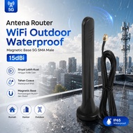 Antena Router WiFi Outdoor Waterproof Magnetic 5G SMA Male 15dBi - GS-15