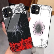 spider 02 Glass Phone Case For iPhone 17 Air 16 Pro Max 16e 15 Pro Max 14 13 12 11