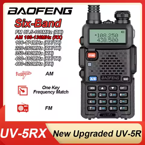 Baofeng UV-5RX Walkie Talkie Multi Band Wireless Copy Frequency Air Band AM FM Radio 128CH Amateur T